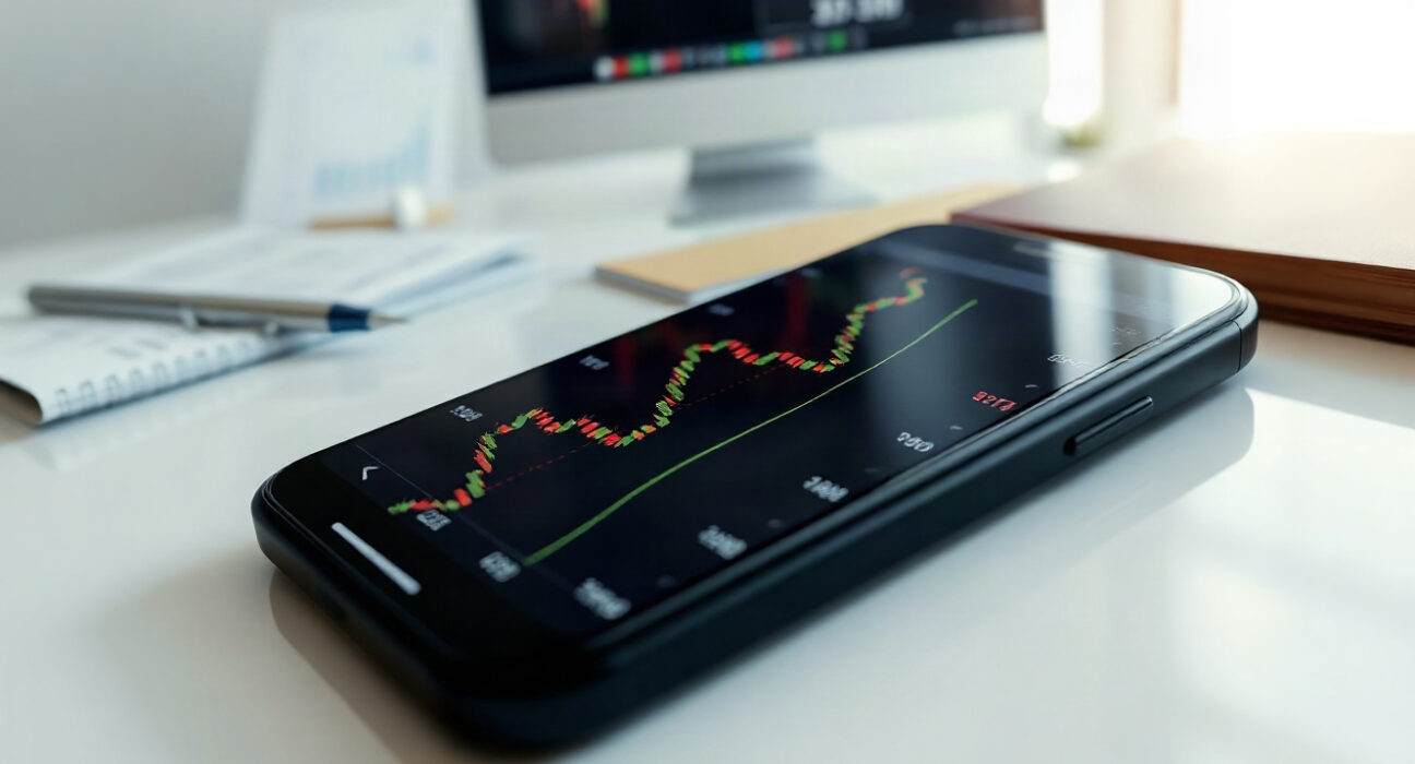 XRP price chart on a smartphone showing support at $1.00 amid declining exchange balances