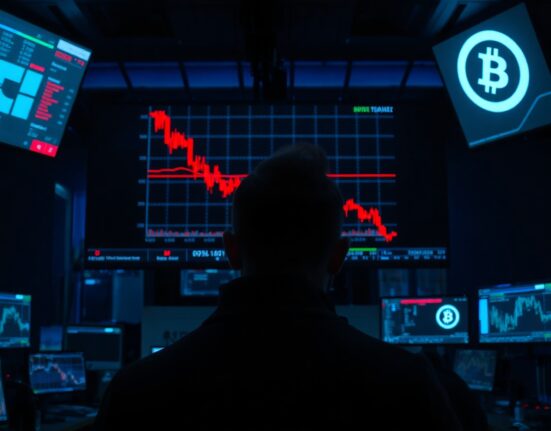 XRP price chart showing a downward trend on a trading screen