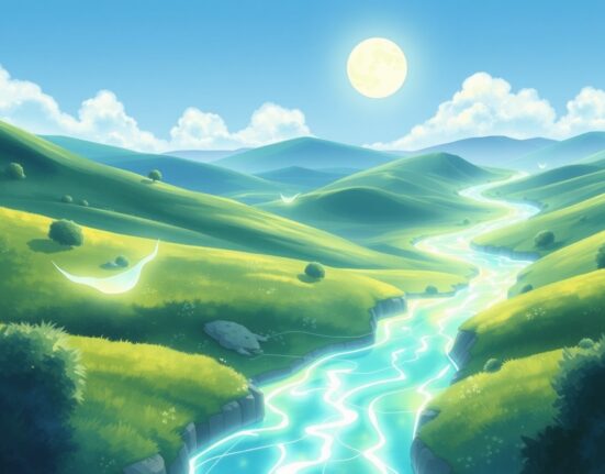 An artistic representation of the XRP ledger's transaction flow and future potential as a global payment network.