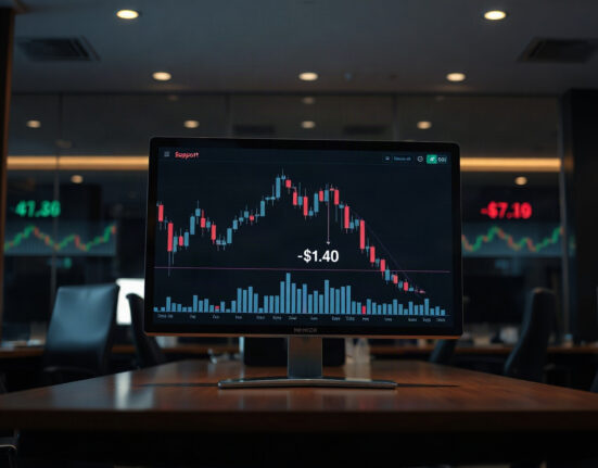 XRP price chart showing pullback to $1.40 support level