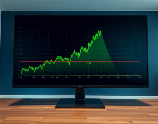 Digital price chart showing XRP rally stalling near $1.25 resistance level with green candlesticks