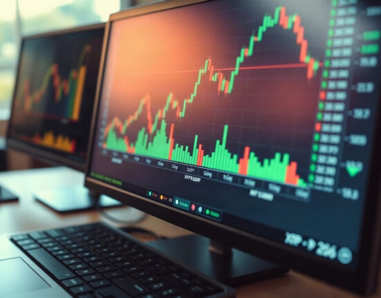 XRP price chart showing upward momentum on a trading screen