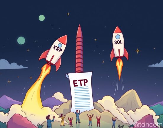 XRP and SOL cryptocurrency rockets launching with explosive spot ETF momentum driving institutional investment