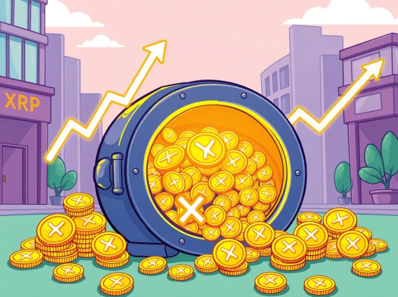 A vibrant cartoon illustration symbolizing the surging success and massive inflows into the XRP spot ETF.