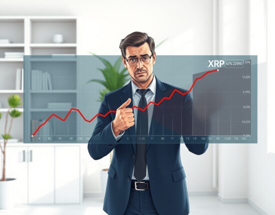 Financial analyst examining XRP market data showing significant decline in trader returns