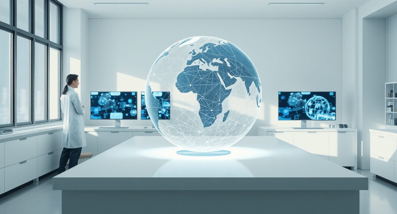 Yann LeCun's AMI Labs world model research in a Paris AI laboratory.