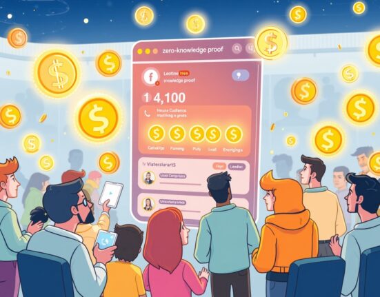 A cartoon illustration of the Yapper Leaderboard, showcasing secure, ZK-powered social rewards for crypto users.