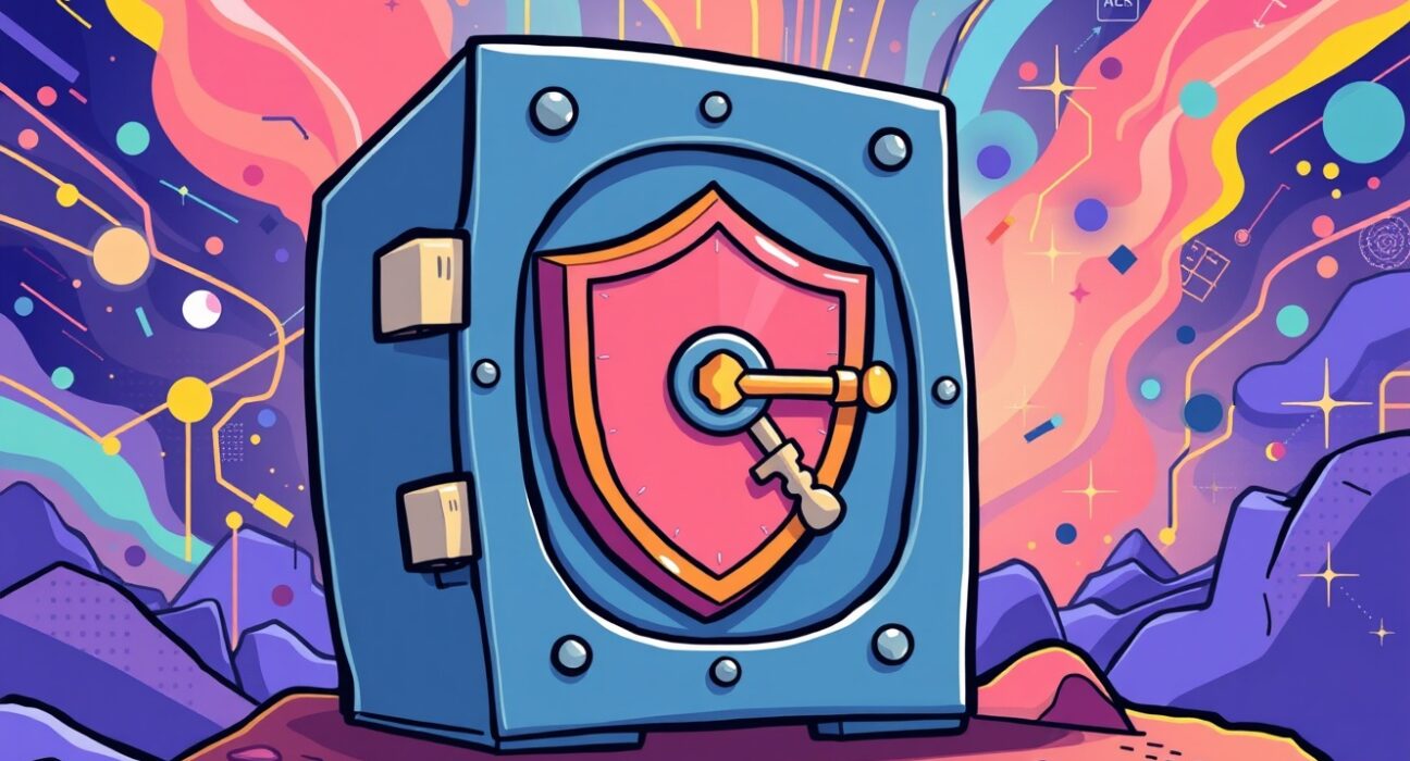 Illustration of Yearn.finance hack recovery showing digital assets being secured in a vault.