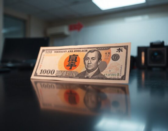 Japanese yen and US dollar banknotes side by side, representing currency market fluctuations.