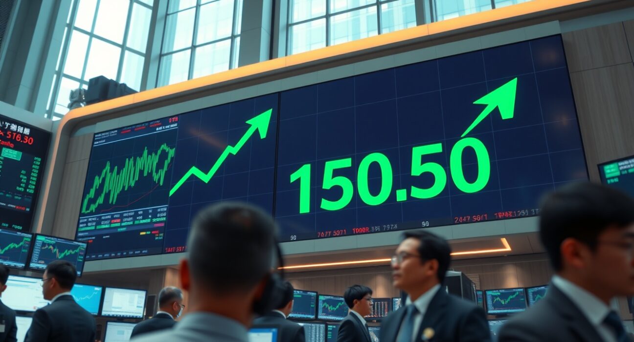 Yen spikes against dollar on Tokyo trading floor board showing intervention concerns