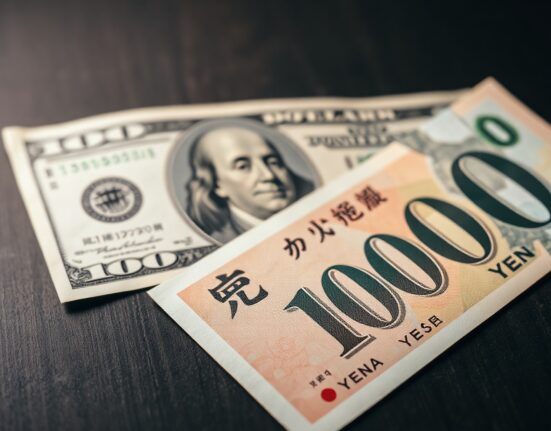 Japanese Yen and US Dollar banknotes on a desk, representing forex market analysis and potential BOJ policy shift.
