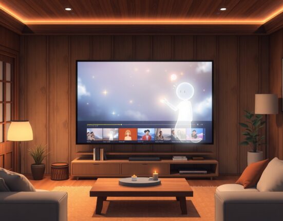 YouTube's conversational AI assistant helping a viewer on a smart TV screen with video content