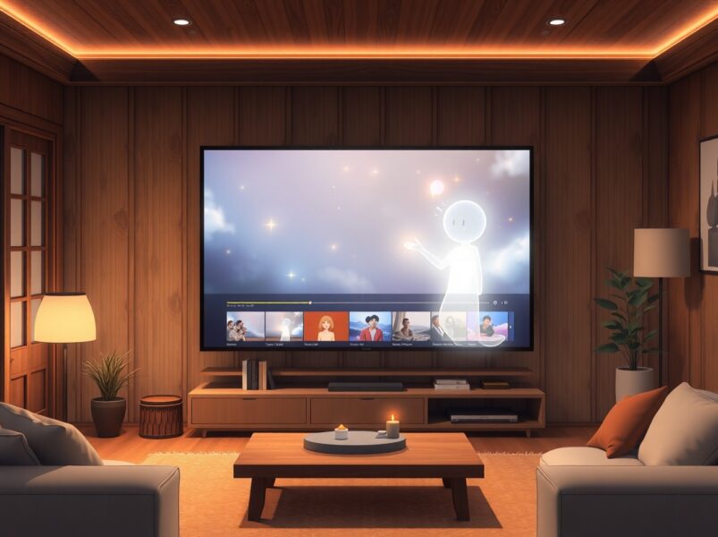 YouTube's conversational AI assistant helping a viewer on a smart TV screen with video content