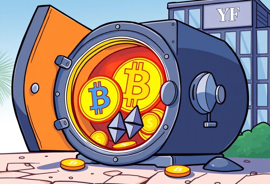 A financial firm strategically expanding its digital asset holdings, showcasing Yunfeng Financial Crypto reserves growth with Bitcoin and Solana.