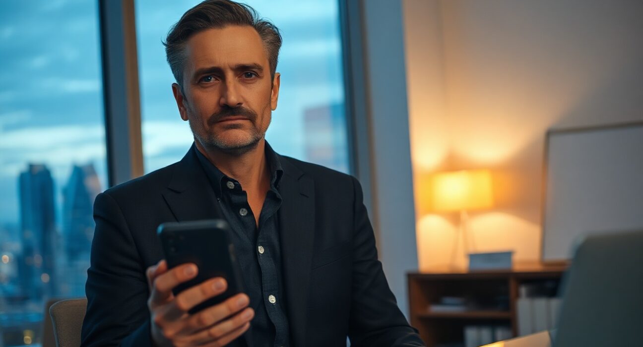 Rand Hindi, CEO of Zama, in a professional office setting with a serious expression