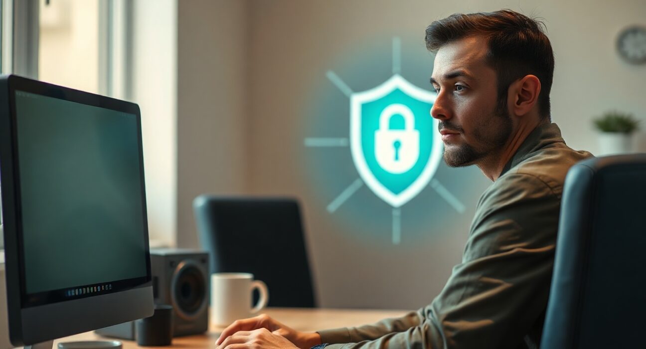 A cybersecurity professional monitoring a secure system, representing the fixed Zcash bug.