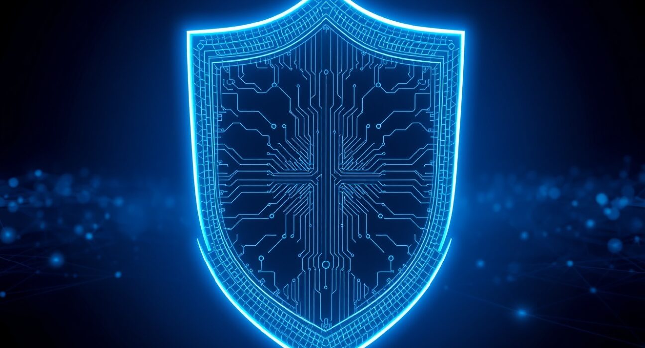 Core Foundation's Zprotocol launch as a layered digital shield representing Zcash expansion and enhanced blockchain privacy.