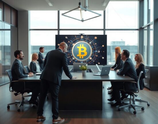 Business professionals in a boardroom discussing Zcash Labs corporate adoption initiative