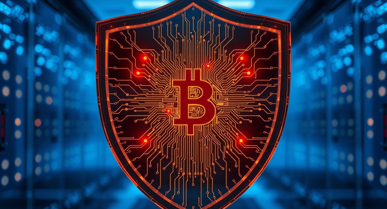 Zcash privacy coin symbolized by a cryptographic shield representing secure digital transactions and future growth.