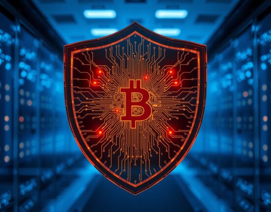 Zcash privacy coin symbolized by a cryptographic shield representing secure digital transactions and future growth.