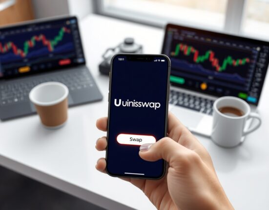 Zerion Wallet Uniswap API integration displayed on a smartphone showing enhanced swap feature for DeFi trading