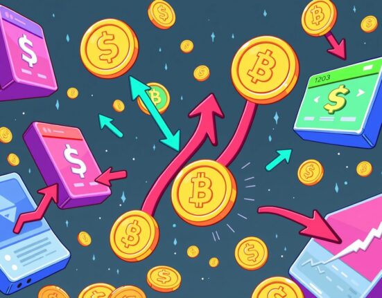 ZeroBase crypto arbitrage system showing digital coins moving between multiple cryptocurrency exchanges