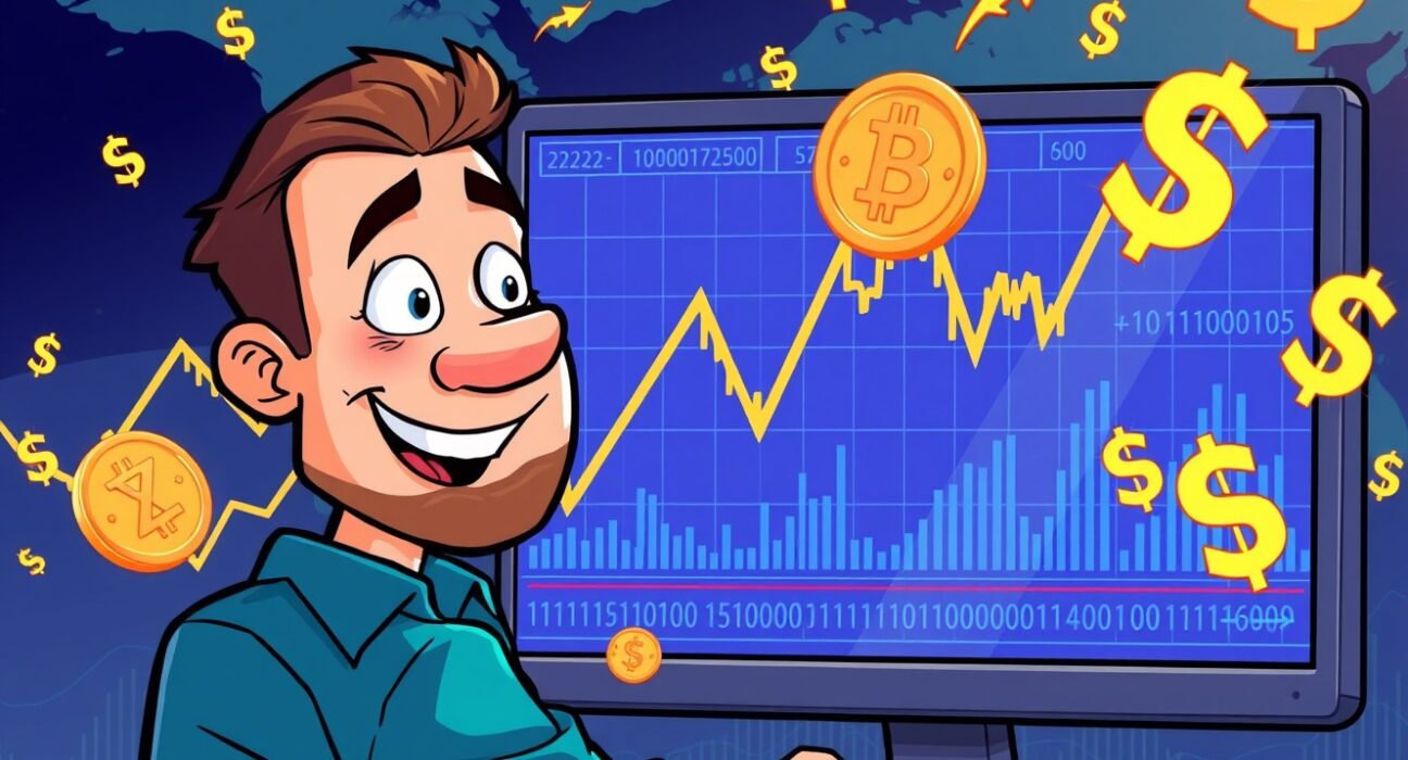 A trader looking at charts on a screen, representing the listing of ZKC perpetual futures on Binance and the potential for new trading opportunities.