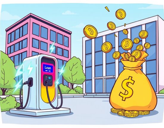 Illustration depicting ZOOZ Power's successful private funding round for its Bitcoin treasury strategy, linking clean energy and cryptocurrency investment.